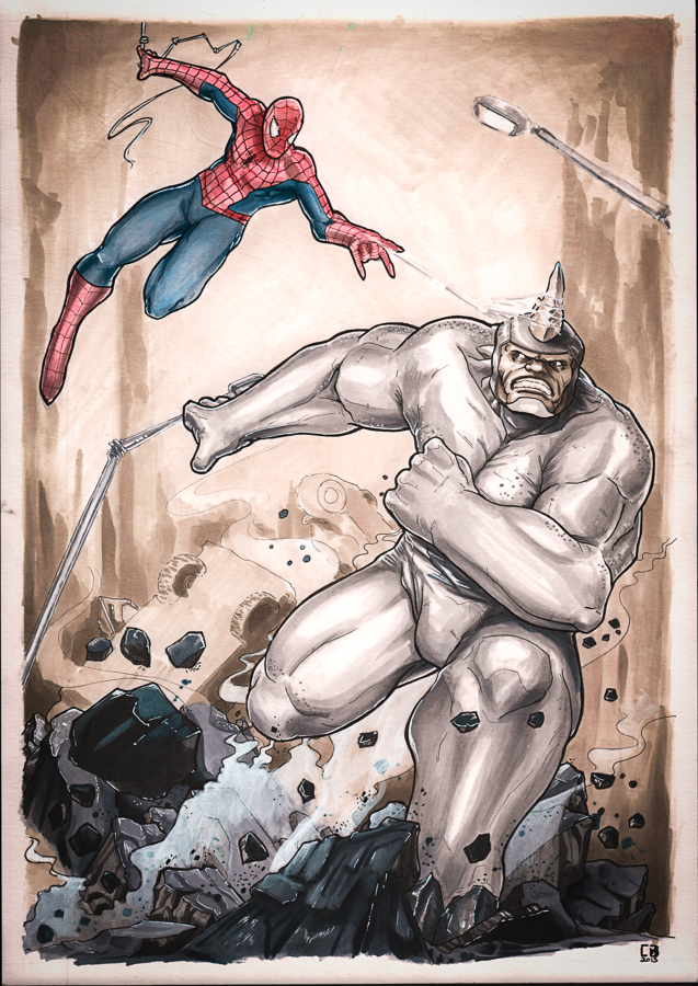 spiderman vs rhino